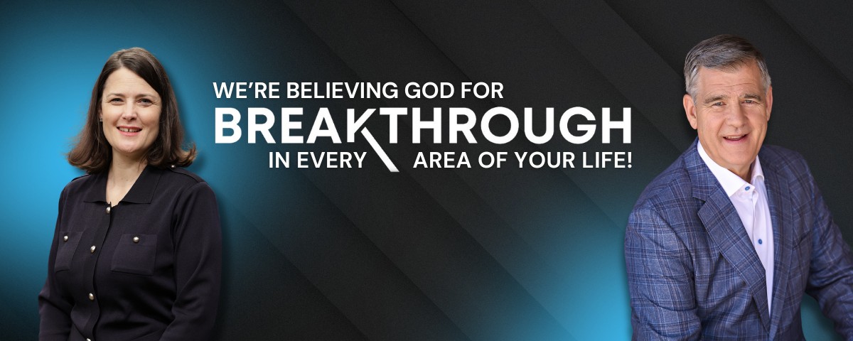 Breakthrough.faith banner with Marie Harrill and Bill Krause