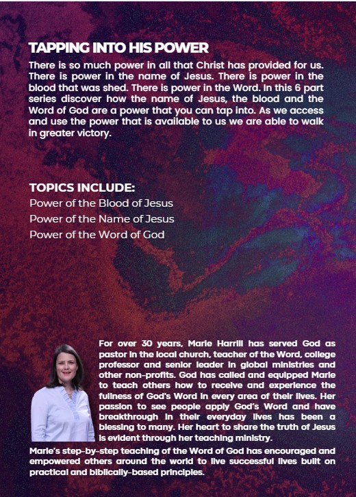 Tapping into His Power - Marie Harrill - back cover